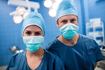 Fototapeta na wymiar Two surgeons standing in a operation room