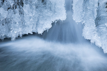 Frozen waterfall with Icicles