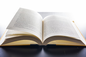 Book Pages Binding Spine Reading Flipping New Words Black Desk Bright