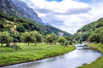 Fototapeta na wymiar Beautiful view of mountain river