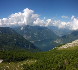 панорамный вид на вершины гор 