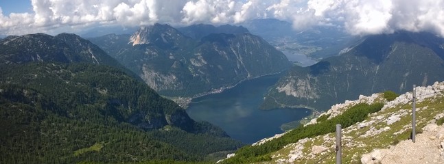 панорамный вид на вершины гор 