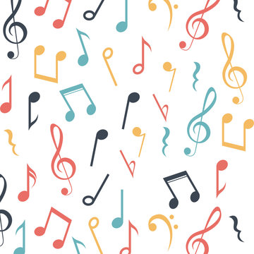 Music note icon. Sound melody and musical theme. Colorful and background design. Vector illustration
