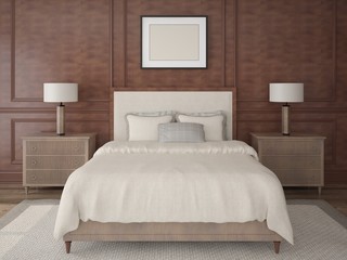 Obraz na płótnie Canvas Cozy bedroom in classic style.
