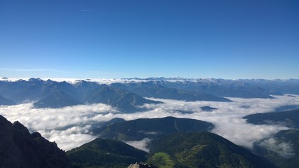 панорамный вид на вершины гор 