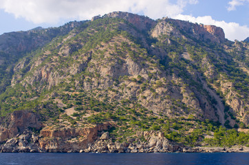 Fototapeta na wymiar High mountains over the sea, Crete island, Greece