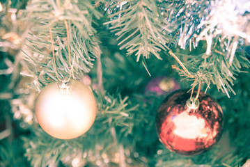 Christmas tree decoration with vintage style 