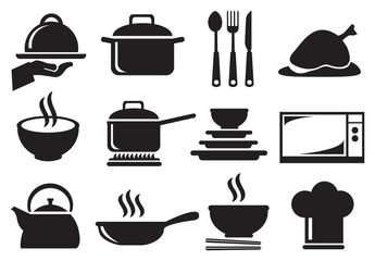 Kitchen Utensil Vector Icon Set
