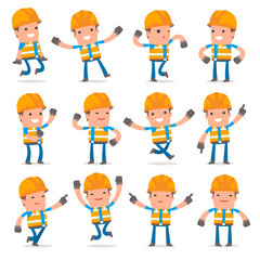 Set of Laughing and Joyful Character Constructor in celebrates a