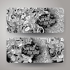 Cartoon vector doodles internet banners