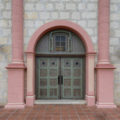 Entrance to the Old Mission Santa Barbara in California
