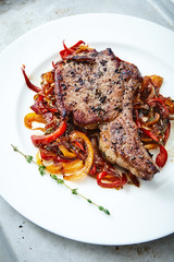 Meat rib with vegetables