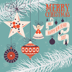 Vector Christmas greeting card