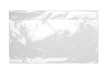 transparent plastic bag isolated on white background