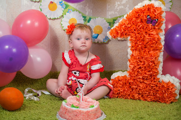 first birthday of a little girl