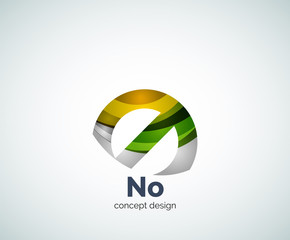 Vector no concept, prohibition logo template