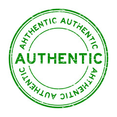 Grunge green authentic rubber stamp