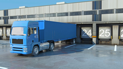 Cargo Transportation - Truck in the warehouse