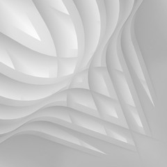 3d illustration. Abstract architectural white architecture element. Curve shape, disappearing into the background.