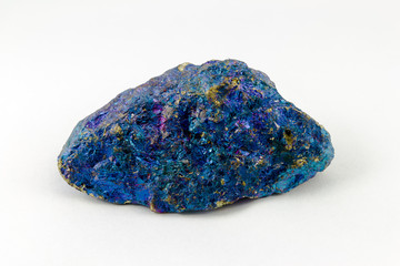 Blue Chalcopyrite on white background 