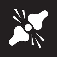 flat icon in black and white style problems joints