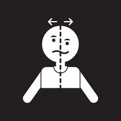 flat icon in black and white style attack stroke face 
