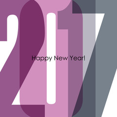 Happy New Year 2017 Card. Colorful design. Vector illustration.