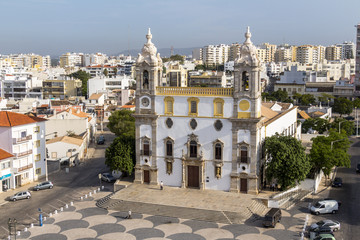 View on Cathedral in Old Town of Faro, Portugal