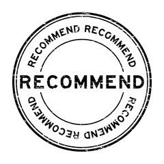 Grunge black recommend rubber stamp