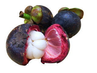 Mangosteen fruit isolated on white background
