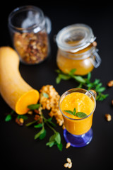 pumpkin smoothie with nuts and honey