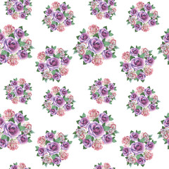 Wildflower rose flower pattern in a watercolor style isolated. Full name of the plant: rose, platyrhodon, rosa. Aquarelle flower could be used for background, texture, pattern, frame or border.