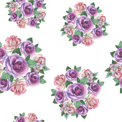 Wildflower rose flower pattern in a watercolor style isolated. Full name of the plant: rose, platyrhodon, rosa. Aquarelle flower could be used for background, texture, pattern, frame or border.