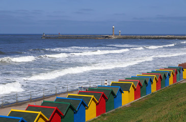 Whitby beach huts