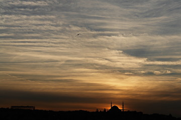 Fototapeta premium The Bosphorus at sunset, Istanbul, Turkey.
