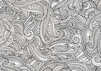 Abstract sketchy decorative doodles hand drawn ethnic pattern