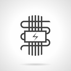 Black style vector icon for electric warm floor