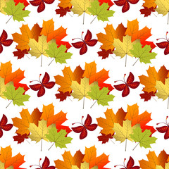 White autumn seamless pattern