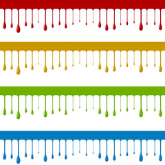 Color paint down flow vector template isolated on white backgrou