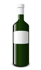 Blank white wine bottle