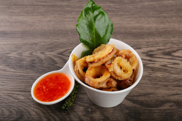 Fried squid rings