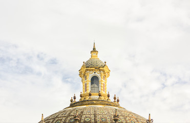Detail of a baroque dome. Taken in Lope De Vega Theate, Seville.