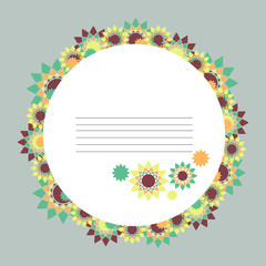Round abstract floral frame