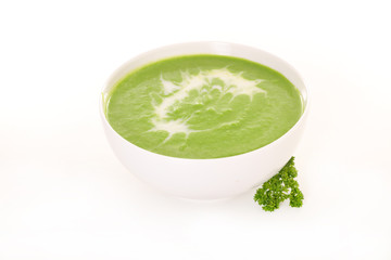 bowl of green soup