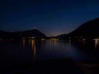 Cae la noche en el camping Manor Farm de Interlaken Suiza a orillas del lago Thunersee OLYMPUS DIGITAL CAMERA