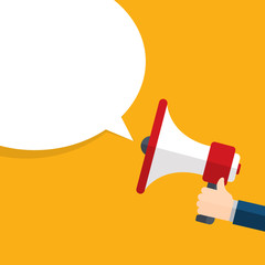 Hand holding megaphone icon