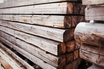 Wood stacked