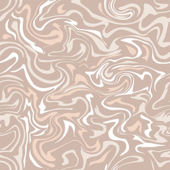 Beige marble texture. Vector illustration. Liquid paint imitation seamess pattern. Digital colorful background in ebru suminagashi technique.