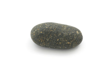 Single simple black natural stone isolated on white background