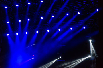 Blue lights at a concert